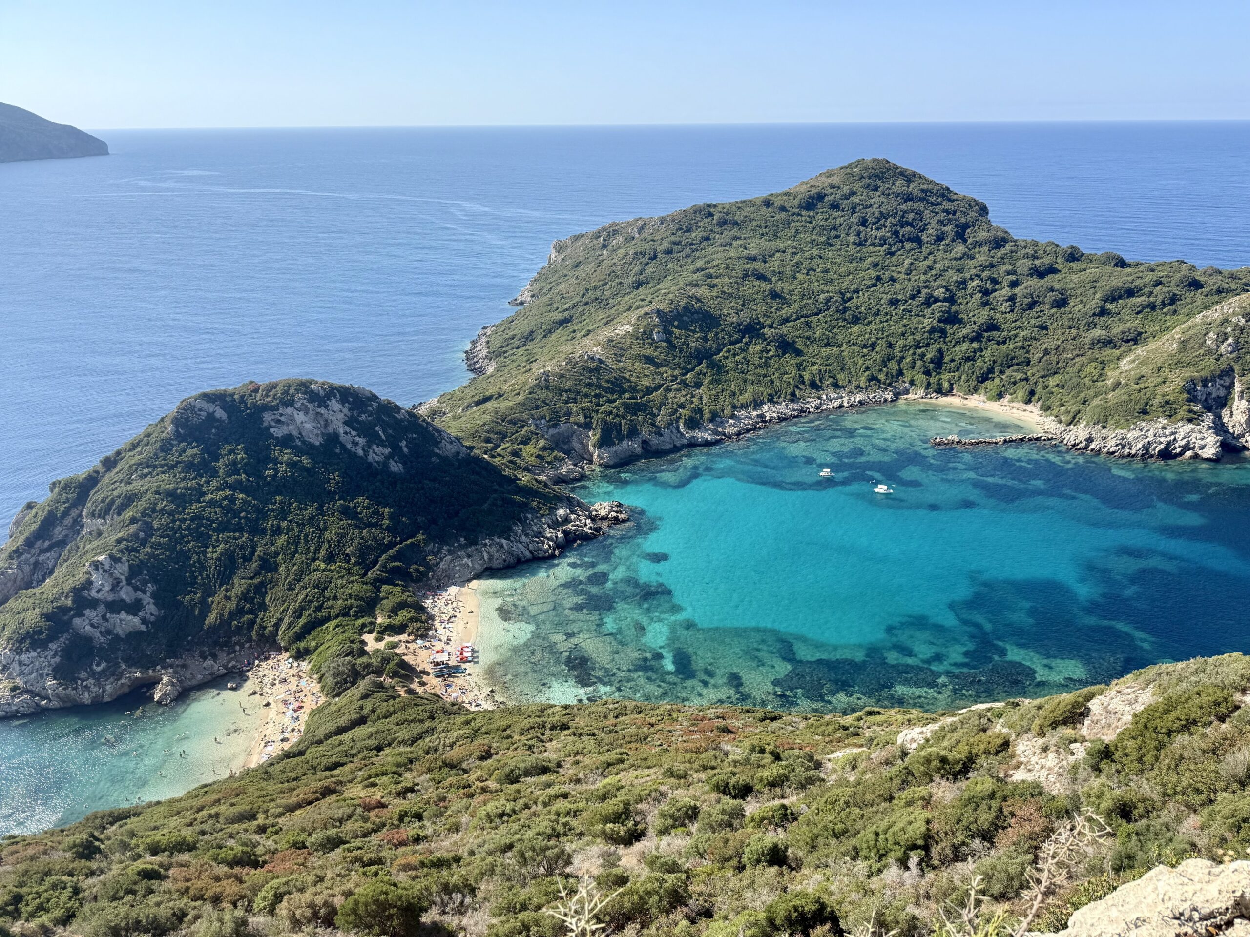 Turquoise bay at Porto Timoni on Corfu